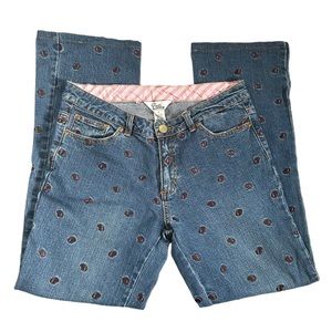 Vintage Lilly Pulitzer Main Line Jean Scottie Dog Embroidery Straight Leg Size 6